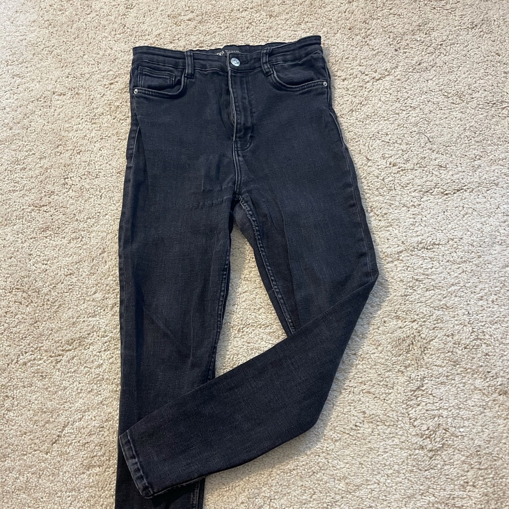 ZARA Black Distressed Jeans